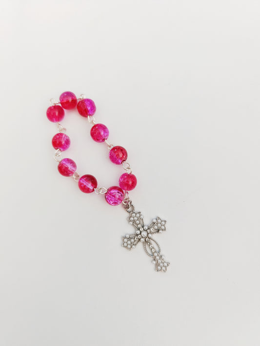 🌸 Dizainier "Douceur Divine" – Rose framboise & doré, fait main