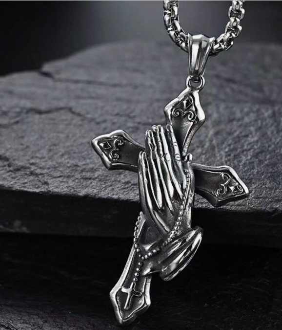 ✝️ Collier homme "Foi en prière"