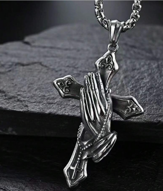 ✝️ Collier homme "Foi en prière"